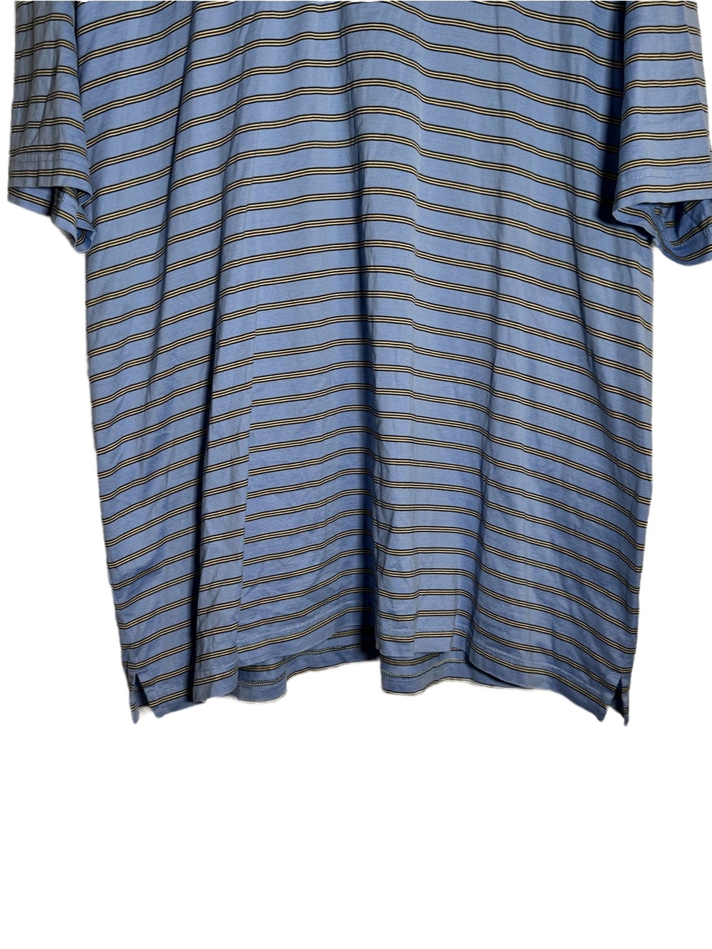 Amen Corner Masters Polo Men's XXL Shirt Blue Stripe 100% Pima Cotton Golf Polo - Picture 5 of 7